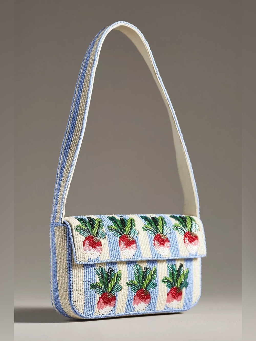 NWT Anthropologie Fiona Beaded Bag Radish Food & Drink Edition Shoulder Bag